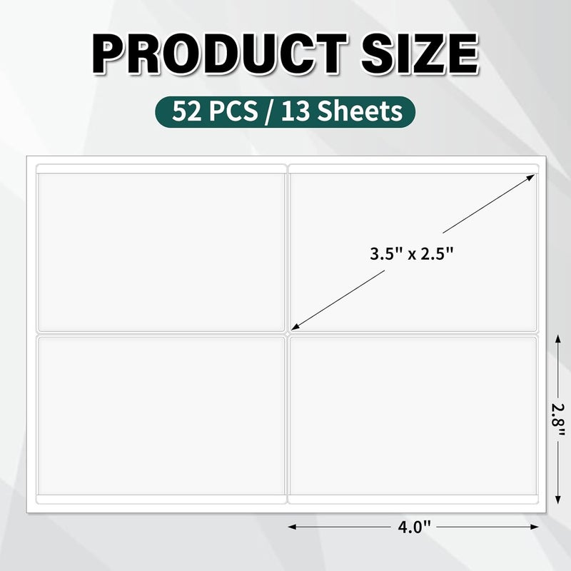 Ohuimrt 52 Pack Index Card Pockets with Top Open, 3.5 x 2.5 Inch Adhesive Label Pockets Clear Plastic Index Card Holder for Organizing, Storage Bins, Library Cards, Notes - Image 2
